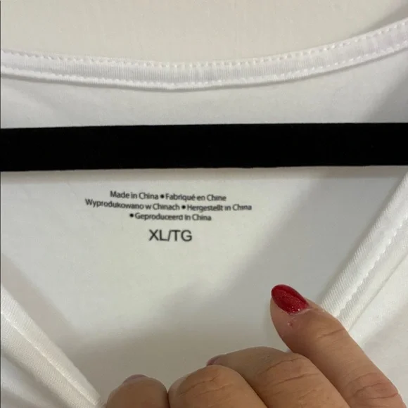 Tahari White Short Sleeve Tee Sz Xl - Picture 3 of 5